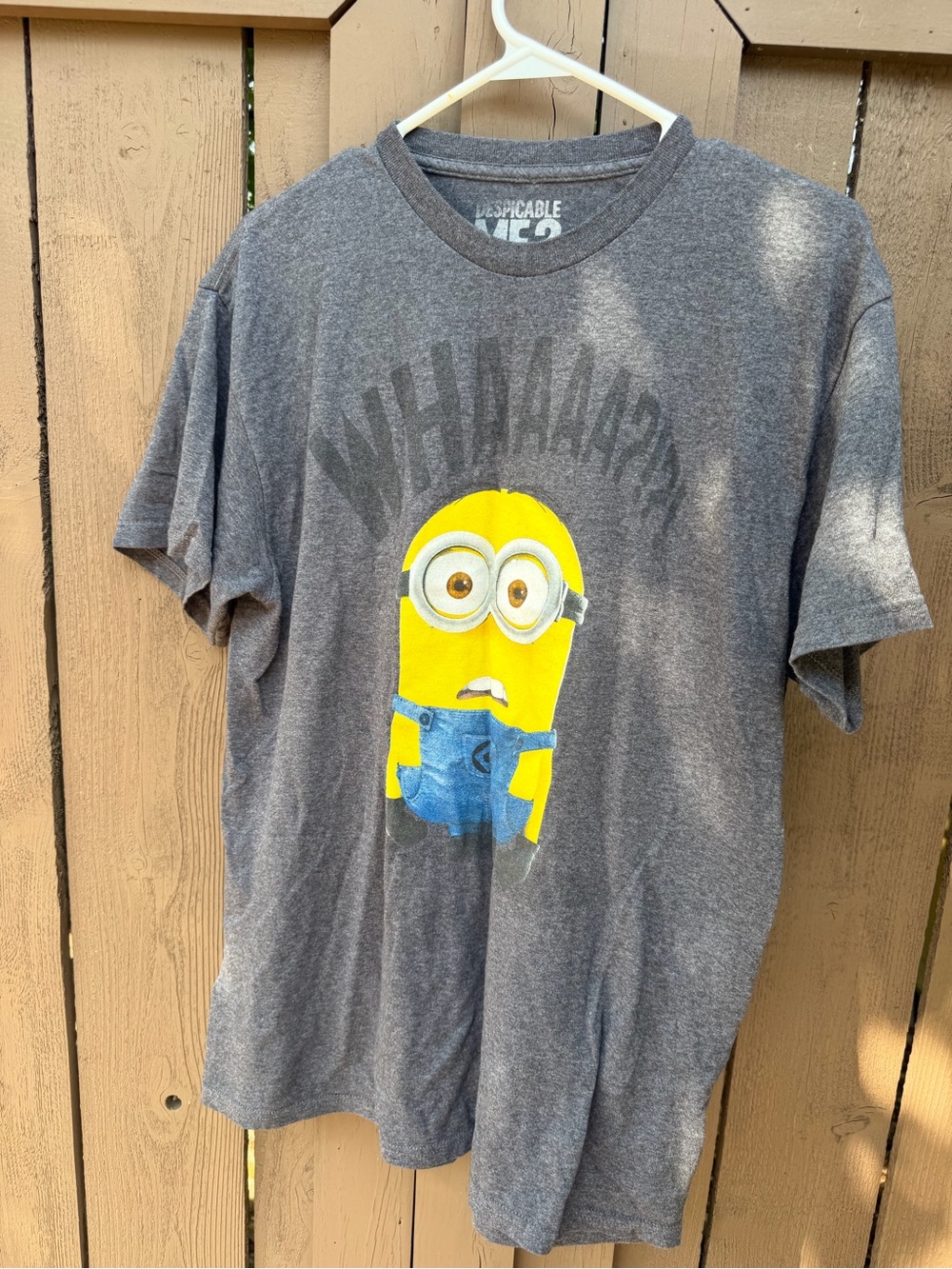 Universal Gray Kids Tee with Yellow Minion Graphic large